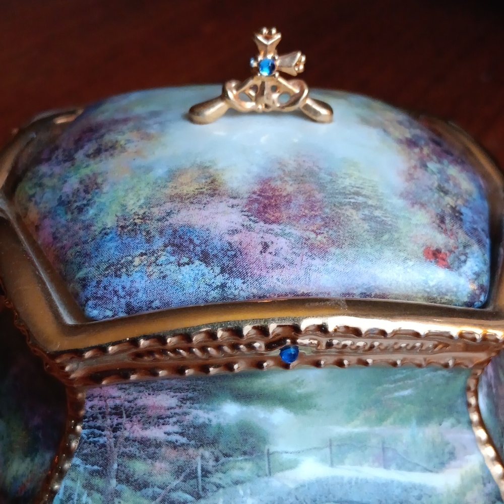 2003 Thomas Kinkades Blessing "Find Peace" Music box No. B1746 Amazing Grace - Picture 3 of 10